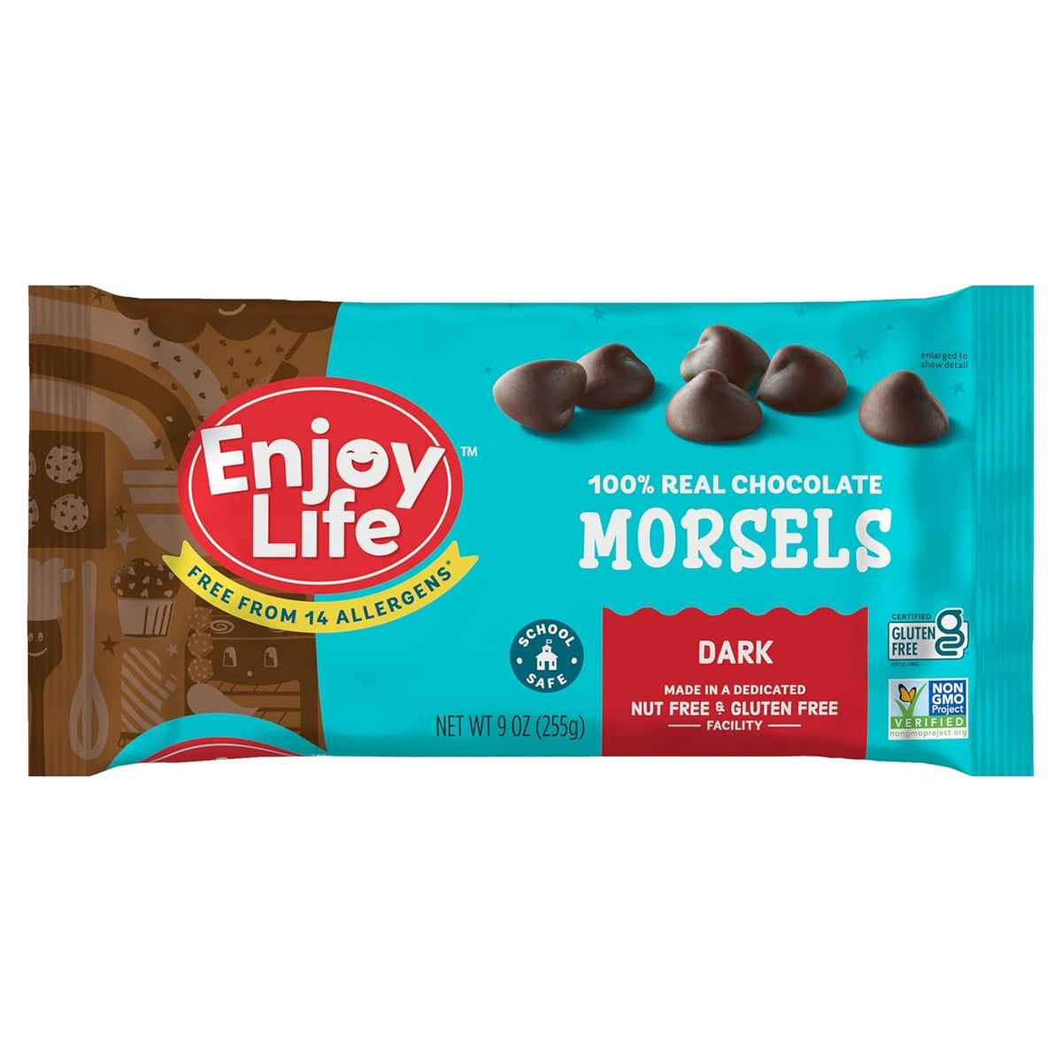 Freshly baked cookies with Enjoy Life chips look delicious and inviting.