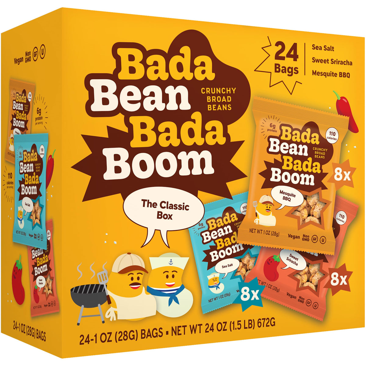 Enlightened Bada Bean Bada Boom pack front, portable snack option