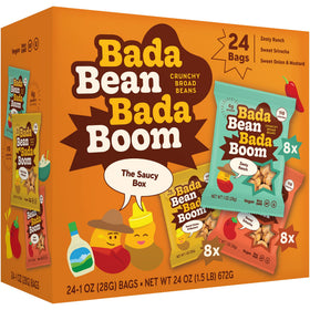 Enlightened Bada Bean Bada Boom packaging showing gluten-free vegan snack for on-the-go
