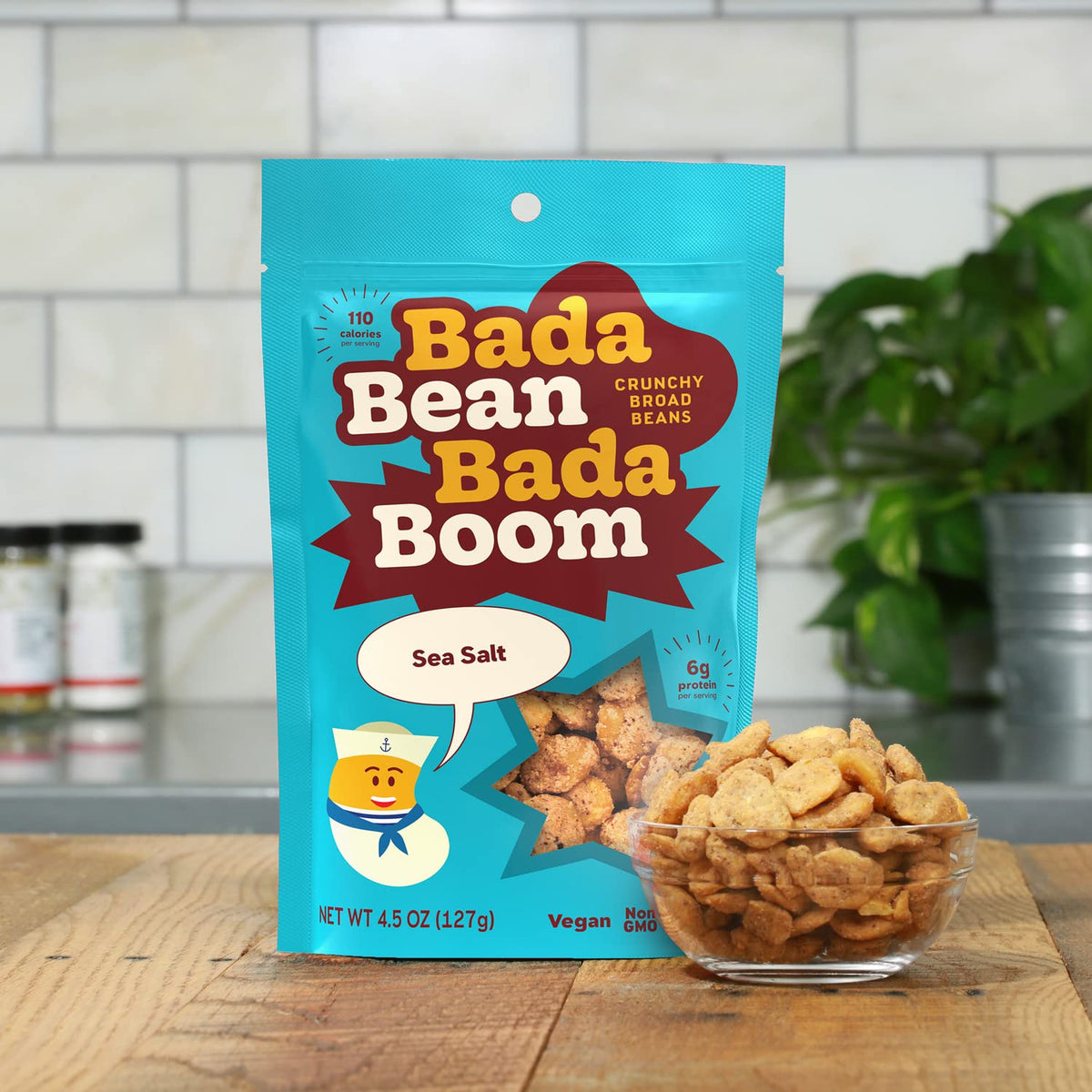 Enlightened Bada Bean gluten-free snack offers a crunchy, satisfying bite.