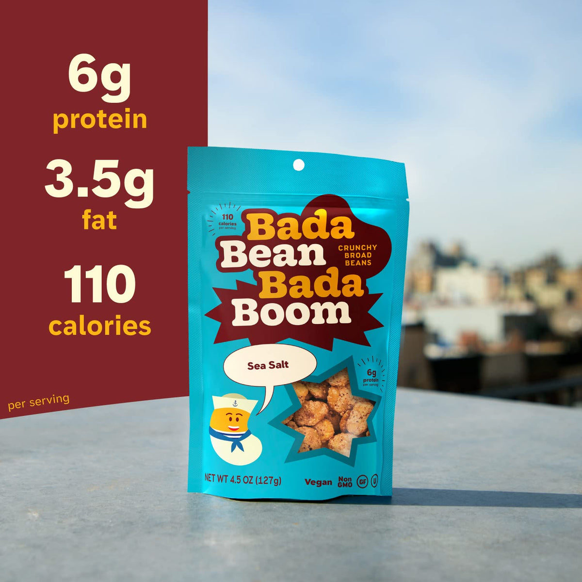 Enlightened Bada Bean non-GMO verified snack provides a wholesome plant-based option.
