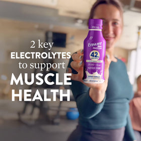 Ensure Max Protein 42g chocolate pour showcases smooth texture for workouts