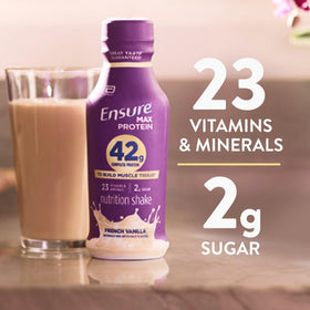 Ensure Max Protein 42g vanilla glass ready-to-drink for quick consumption
