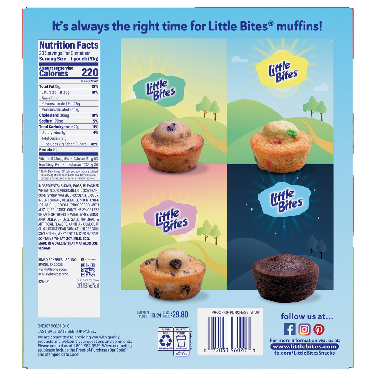 Entenmann's Little Bites Fudge Brownies lunchbox-friendly packs for school snacks.