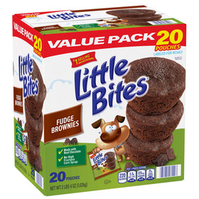 Entenmann's Little Bites Fudge Brownies single-serve treats for mid-day cravings.