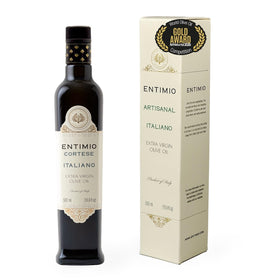 Entimio Cortese bottle front showcasing premium EVOO for everyday cooking