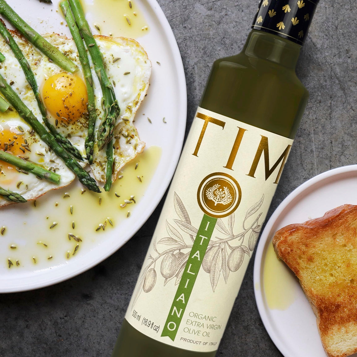 Entimio olive leaves and olives evoke fresh, green flavors.