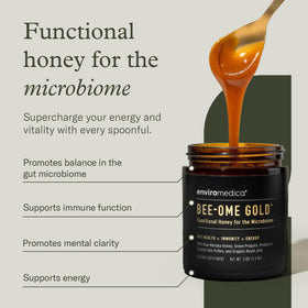 Enviromedica Bee-Ome Gold jar reveals royal jelly and Manuka honey fusion for nutrient density