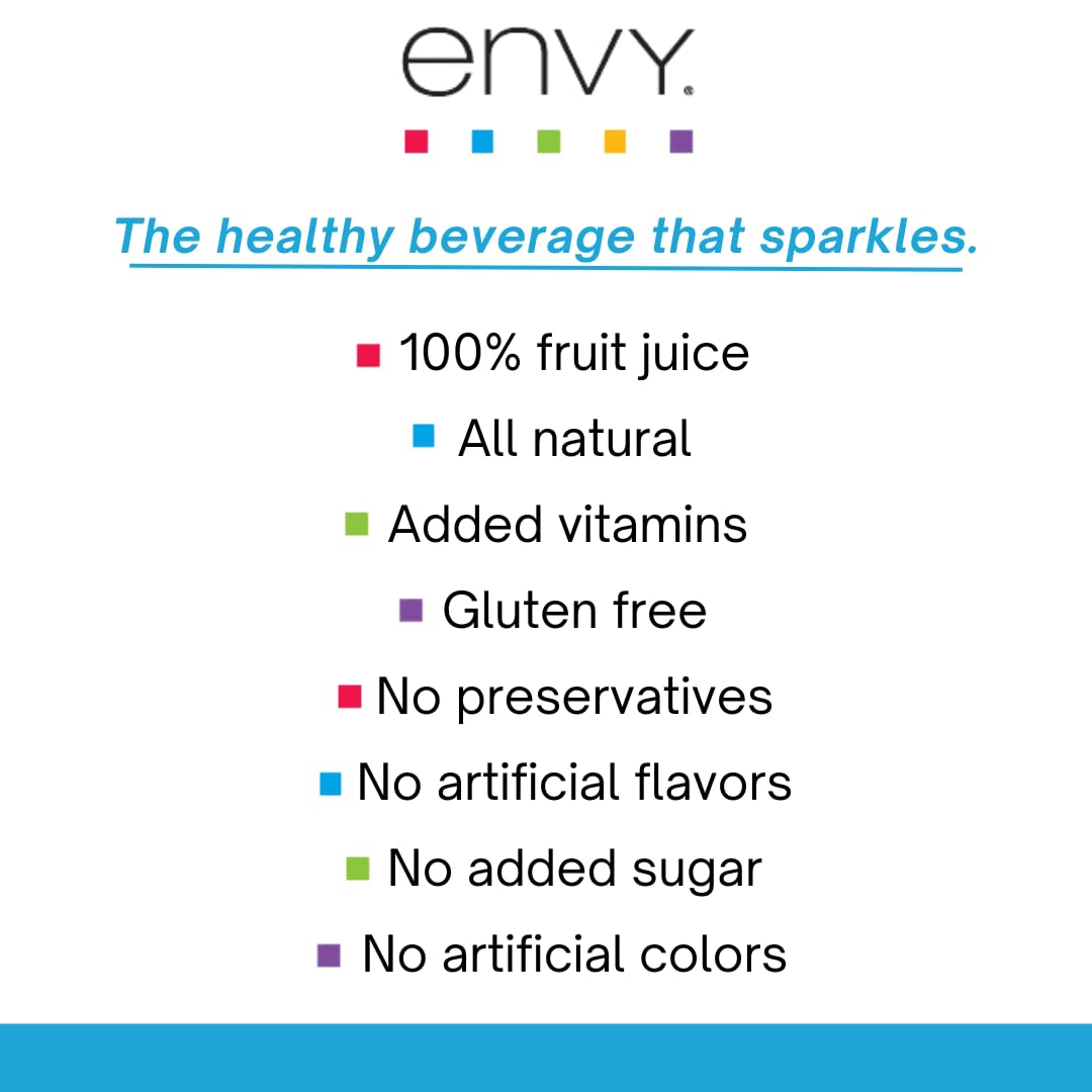 Envy Sparkling 100% Fruit Juice fridge display inviting grab-and-go refreshment