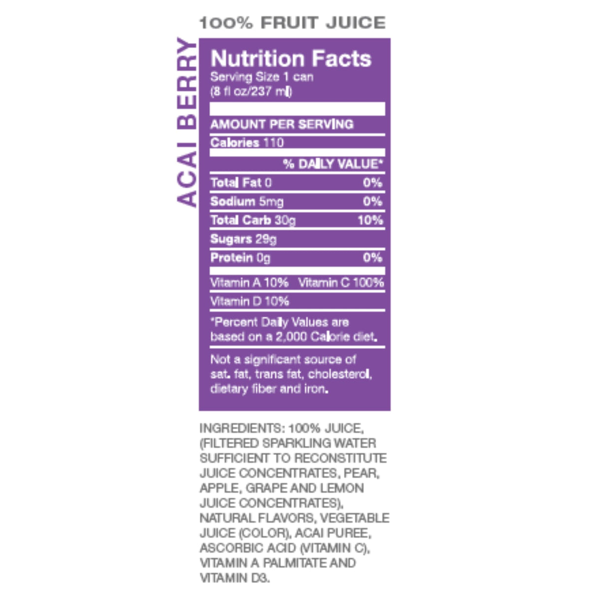 Envy Sparkling Acai Berry glass served as a crisp, berry-forward hydration option.