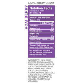 Envy Sparkling Acai Berry glass served as a crisp, berry-forward hydration option.