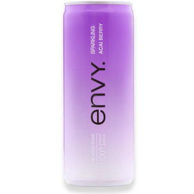Envy Sparkling Acai Berry bottle pour for a refreshing, all-natural beverage.