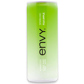 Envy Sparkling Fuji Apple juice bottle front highlights all-natural ingredients.