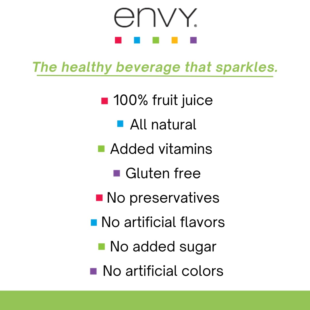 Envy Sparkling Fuji Apple label closeup emphasizes no added sugar.