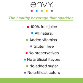 Envy Sparkling Fuji Apple label closeup emphasizes no added sugar.