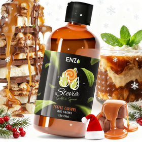 Enzo's Liquid Stevia Drops bottle pour for zero calorie drinks