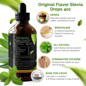 Droplet dispensing from Enzo's stevia bottle for easy sweetening