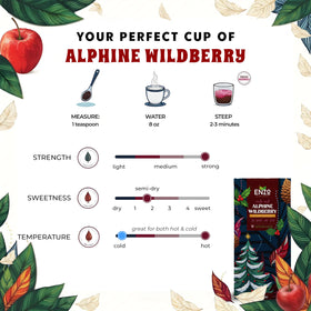 Enzo's Alpine Wildberry apple-cranberry-cherry blend highlights complex berry balance.