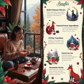 Autumn harvest label on Enzo's Crimson Harvest signals premium, limited-time blend.