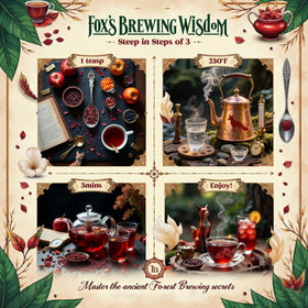 Steam rising from a cup of Crimson Harvest creating a comforting forest-inspired moment.