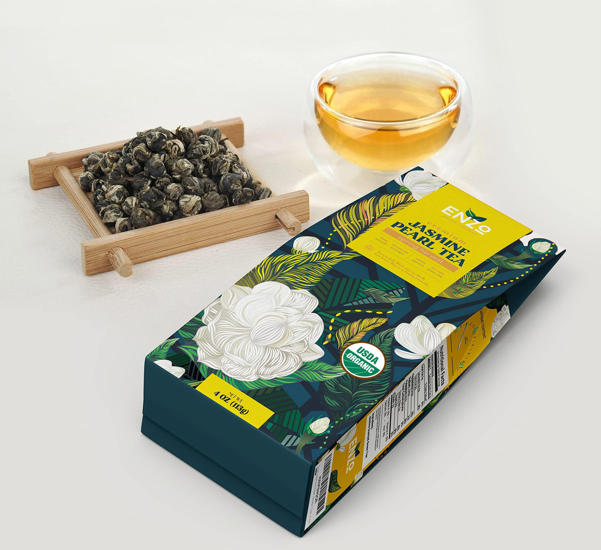 Enzo's Private Selection pearls slowly unfurl for a complete tea experience.