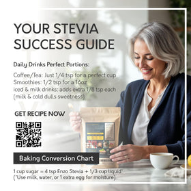 Kitchen scene with Enzo's stevia powder for easy at-home sweetness