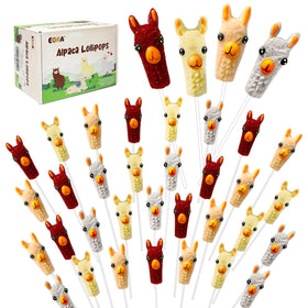 EORA Alpaca lollipops, individually wrapped, 32-pack, ideal for party favors.