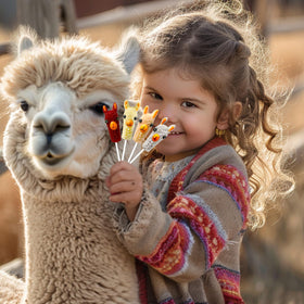 EORA Alpaca lollipops feature vibrant colors for celebrations and kid-friendly treats.
