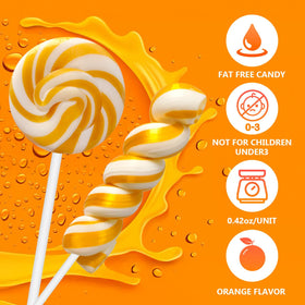 EORA Orange Flavor Lollipop gluten-free and family-friendly snack.