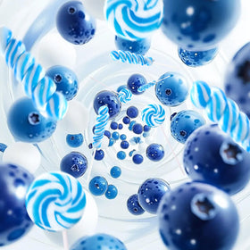 EORA Something Blue swirl lollipops brighten wedding candy tables.