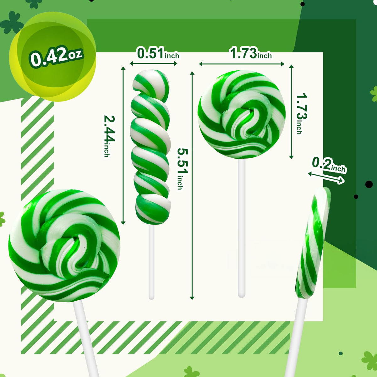 EORA swirl-lollipop green-white for St. Patrick's Day celebrations.