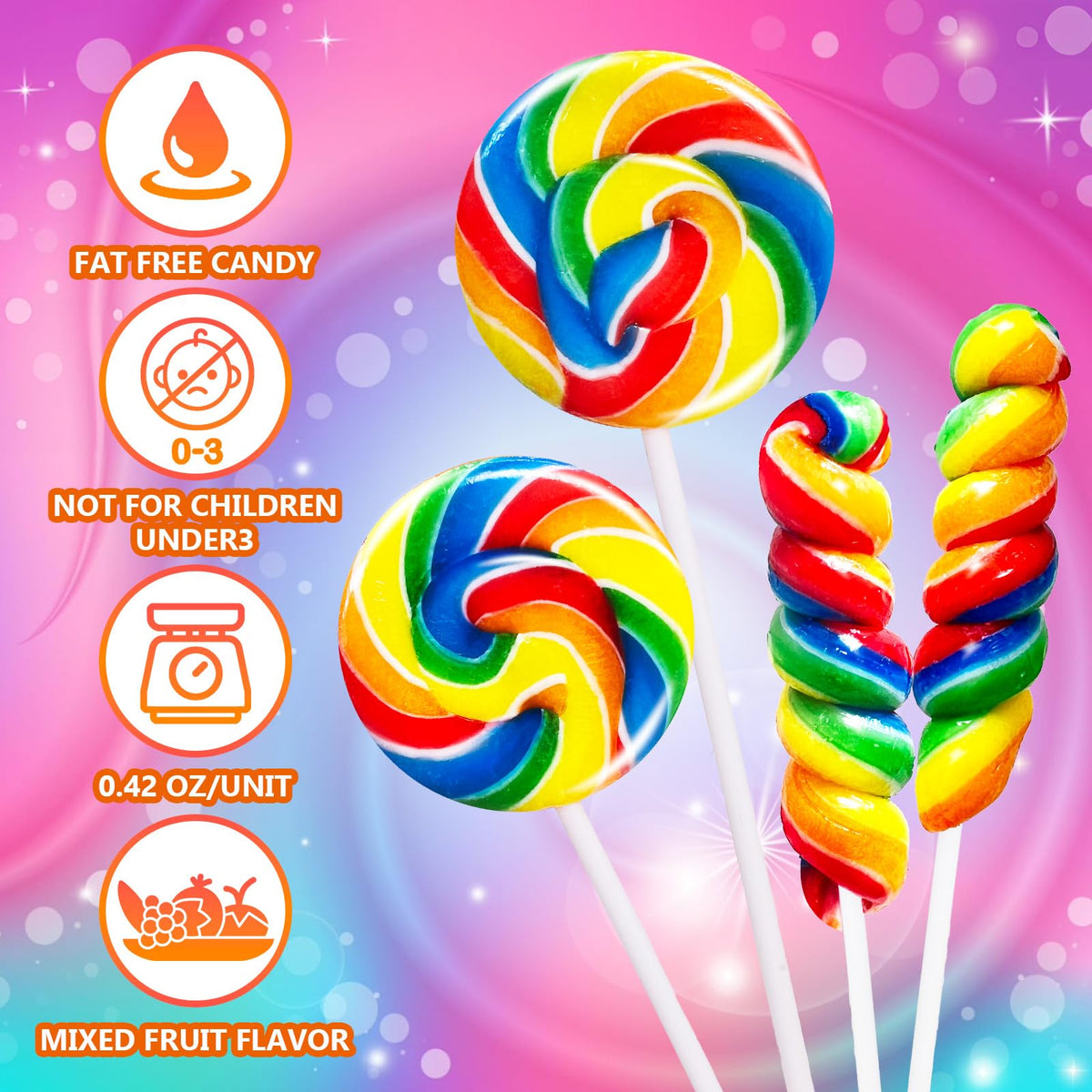 EORA individually wrapped twist lollipops packaging ensuring freshness and hygiene