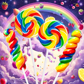 EORA unicorn candy swirl lollipops, perfect for gifting at unicorn-themed parties