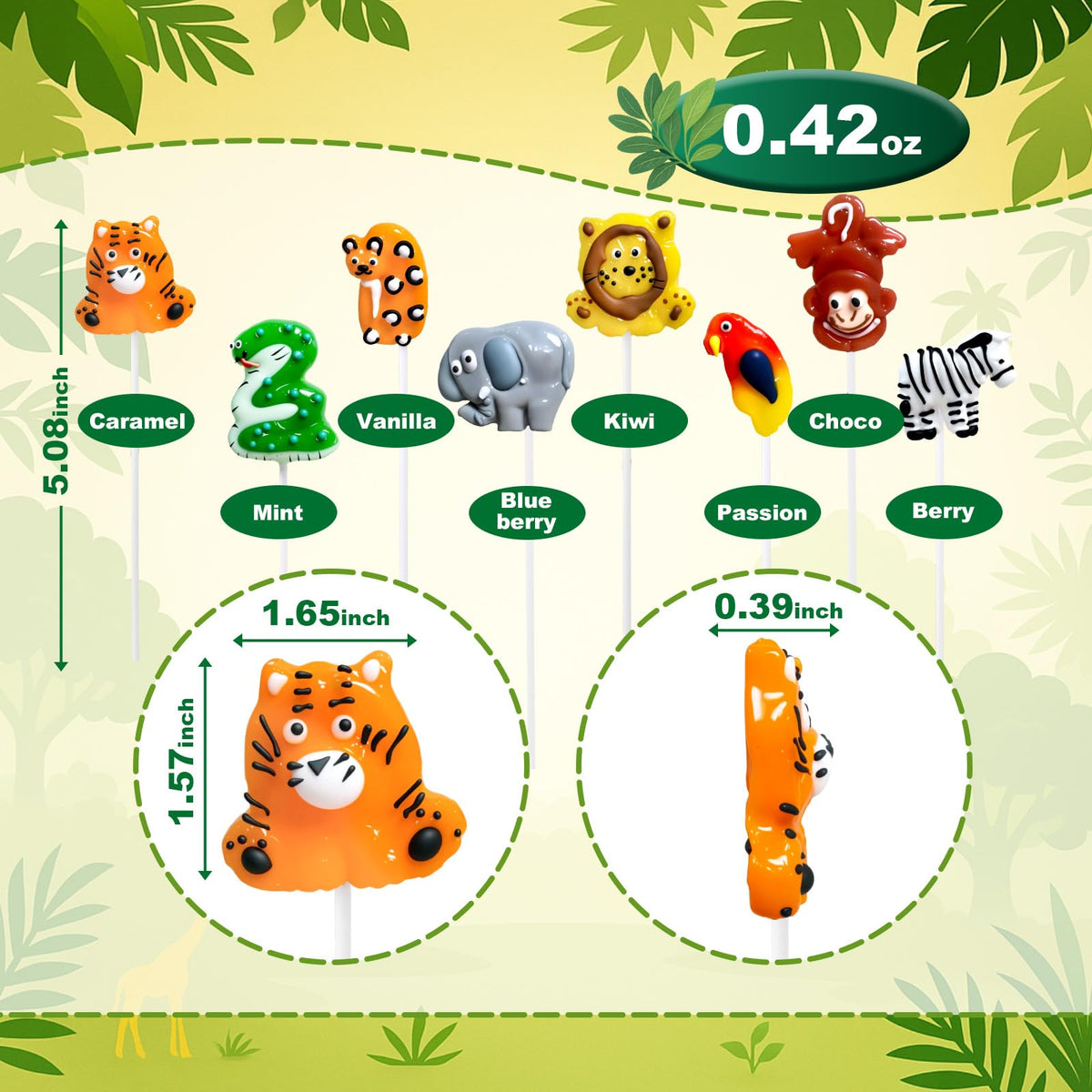 EORA tiger-shaped caramel lollipop adds playful flavor to celebrations.