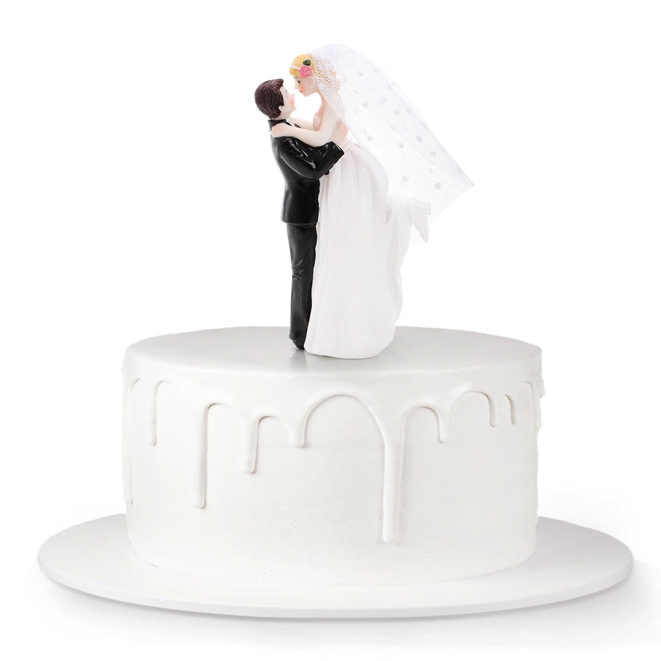 Eorbow bride and groom resin wedding topper enhances the cake with elegant symbolism