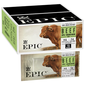 EPIC Beef Uncured Bacon and Apple Bars pack: convenient gluten-free protein snack