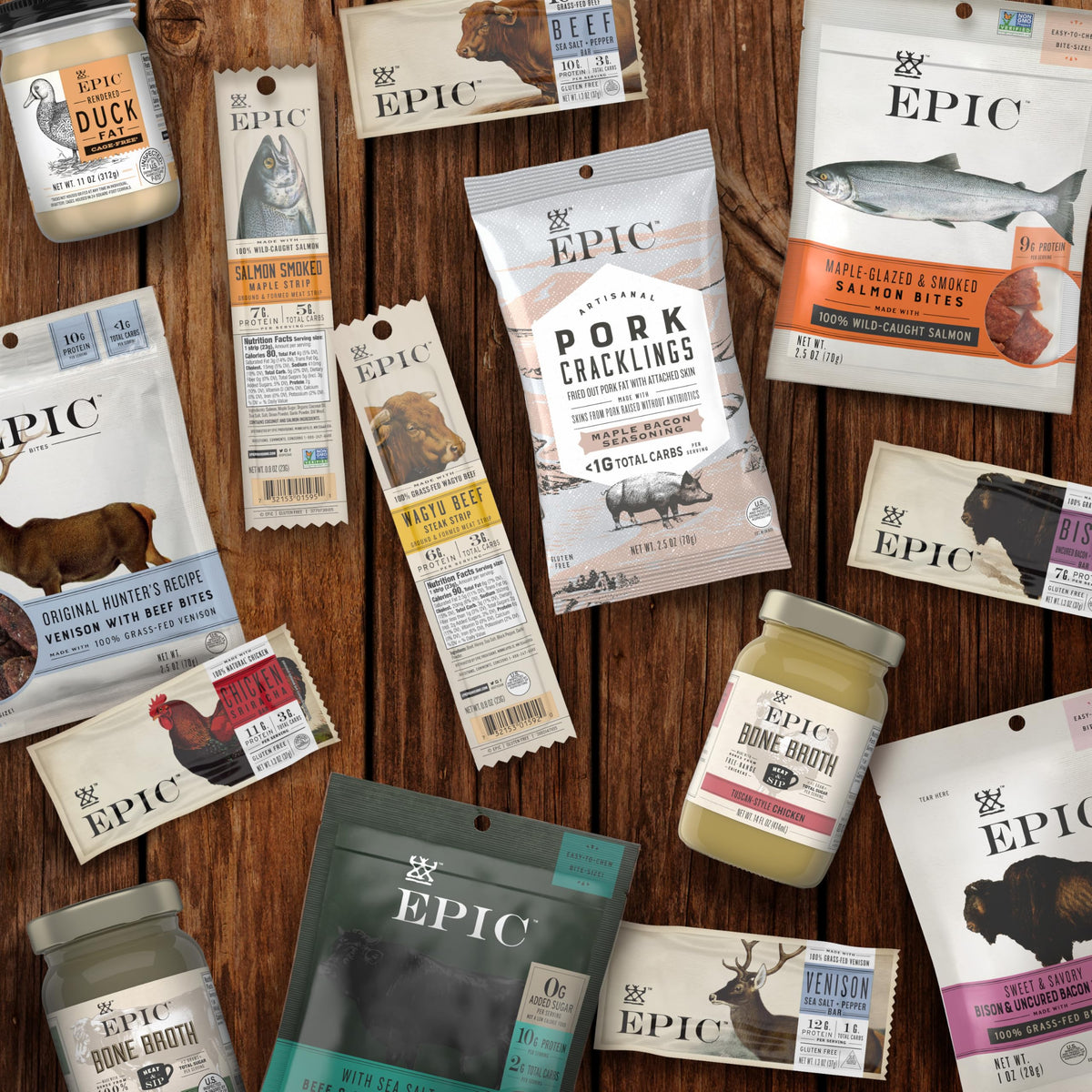 Epic Bone Broth Savory Chicken Whole30 and gluten-free claim on label