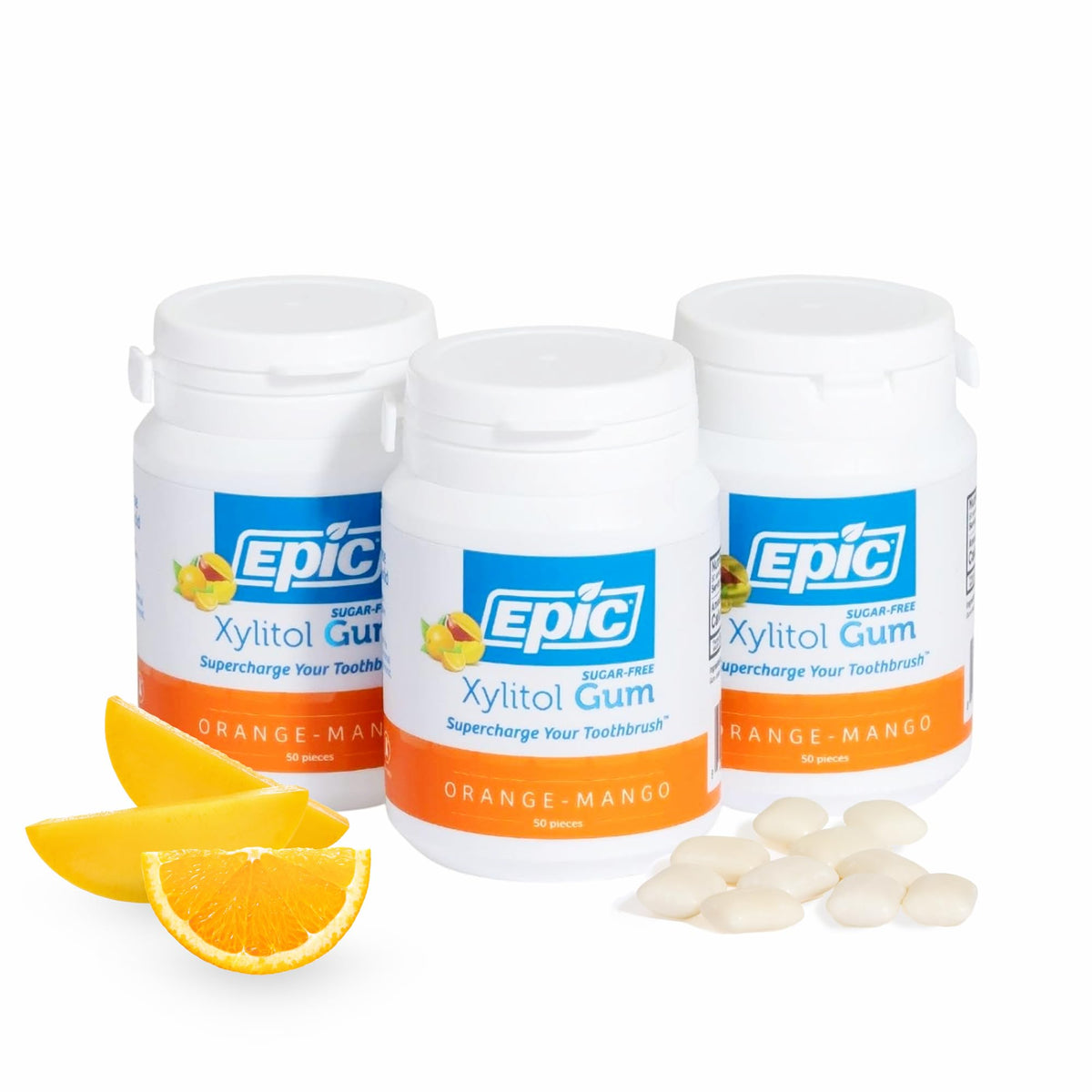 Epic orange mango gum pack boosts fresh breath with tropical notes