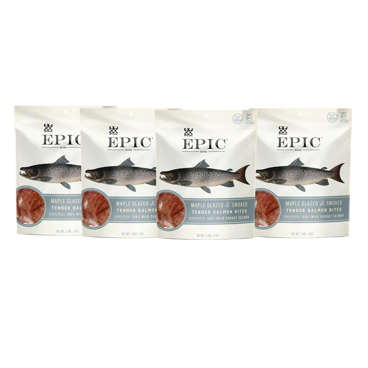 Epic Provisions Jerky Bites maple glazed smoked salmon — convenient protein snack.