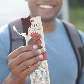EPIC free-range chicken imagery emphasizes antibiotic-free and hormone-free quality.