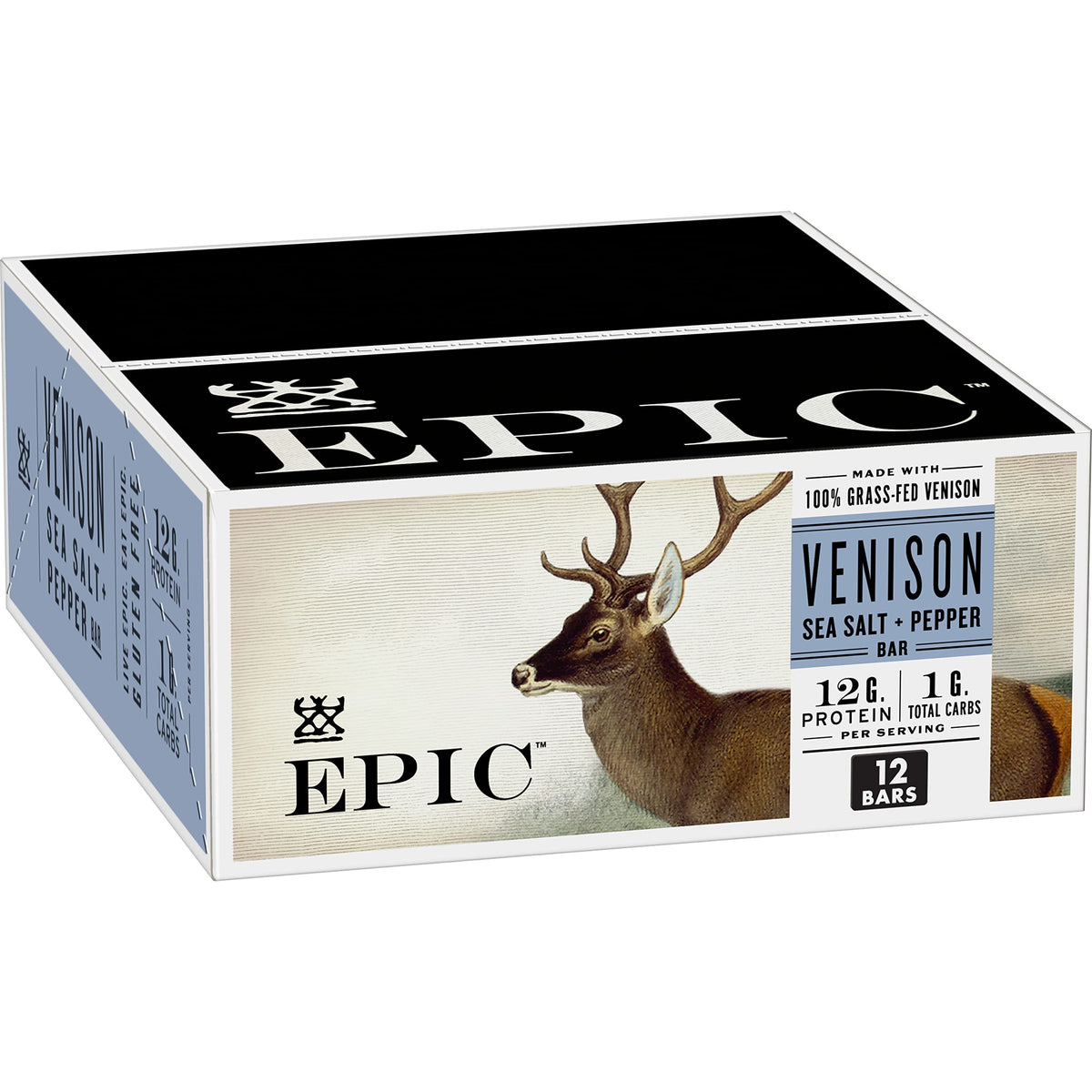 EPIC Venison Sea Salt and Pepper bar pack shot for on-the-go protein