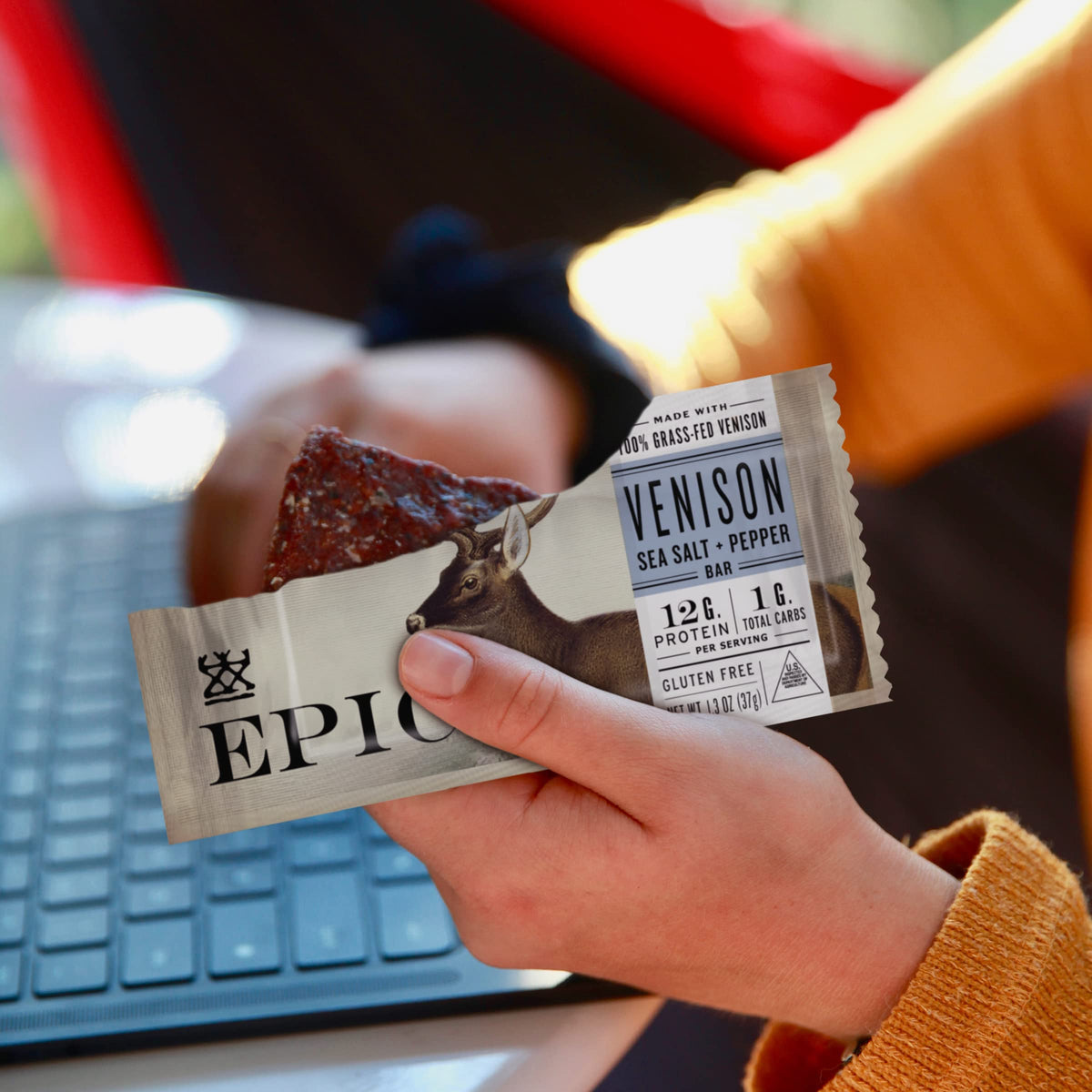 EPIC Venison Sea Salt and Pepper bar attractive packaging design