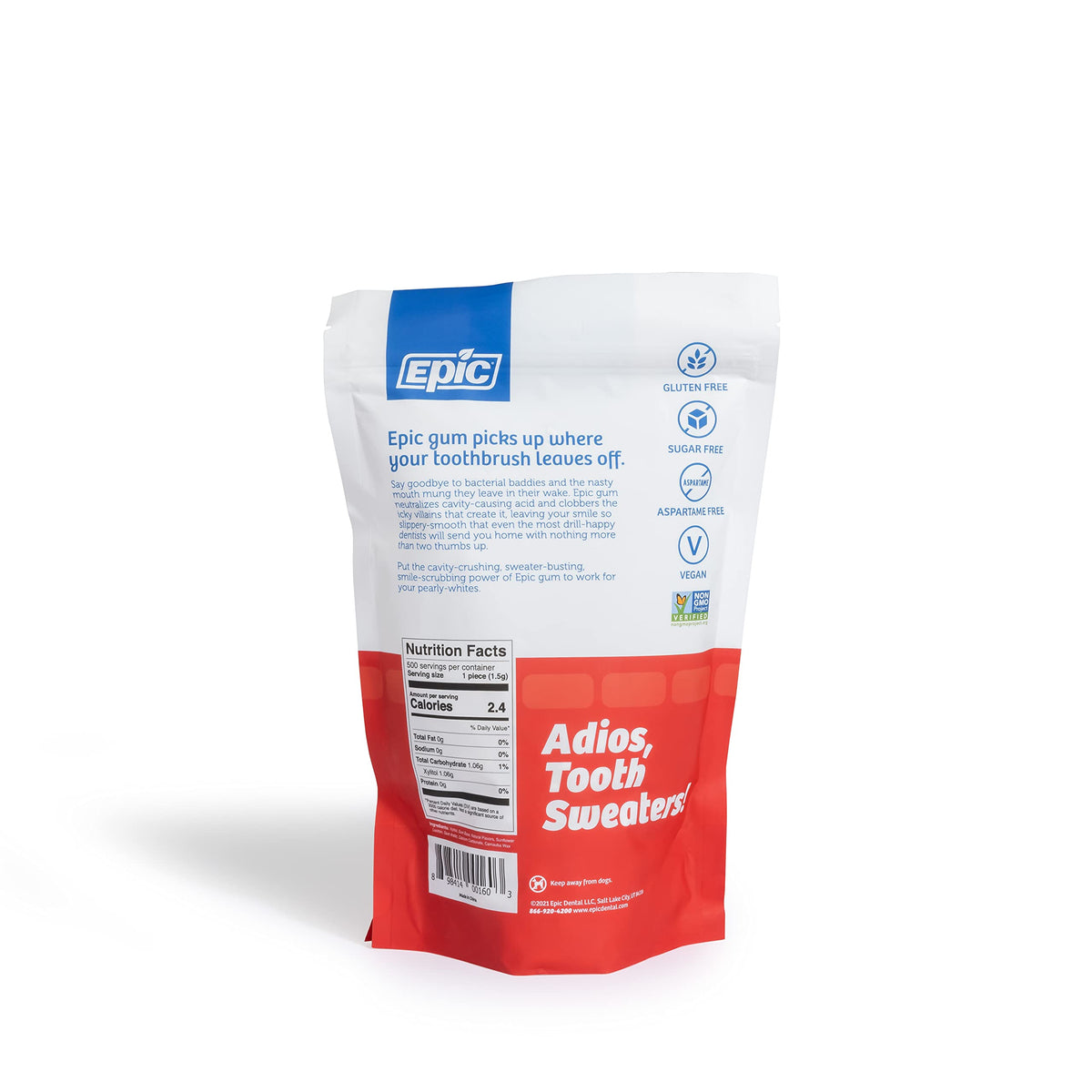Epic Xylitol Cinnamon gum cavity-fight concept with sugar-free formula.