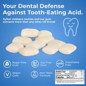 Epic Xylitol Fresh Fruit Gum chew-texture shows satisfying bite and long-lasting taste