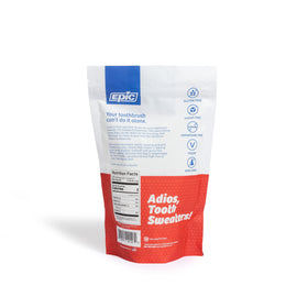 Epic Xylitol Mints Cinnamon close-up shows sugar-free, aspartame-free option