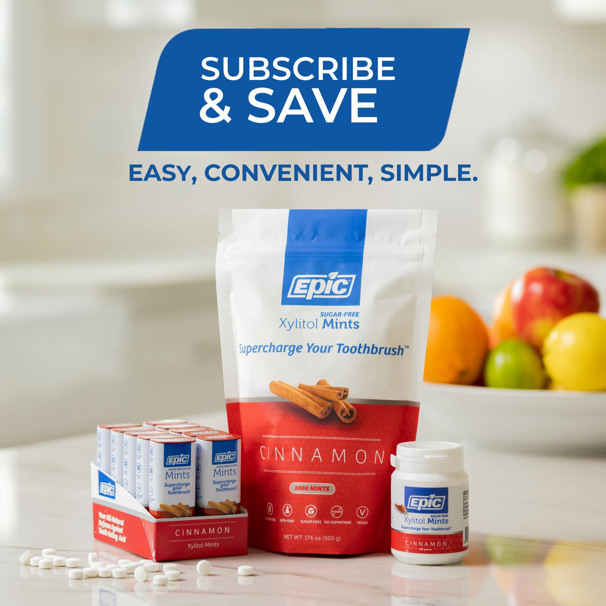Epic Xylitol Mints Cinnamon vegan, non-GMO formula appeals to clean-label shoppers