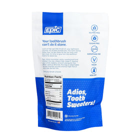 Epic Xylitol Mints back-label view with ingredients and count.