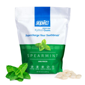 Epic Xylitol Spearmint gum pack demonstrates long-lasting fresh breath and sugar-free convenience