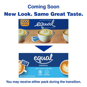 Equal 0 Calorie Sweetener bulk 500-count box highlighting bulk convenience.