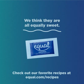 Equal 0 Calorie Sweetener cereal bowl for breakfast as sugar substitute.